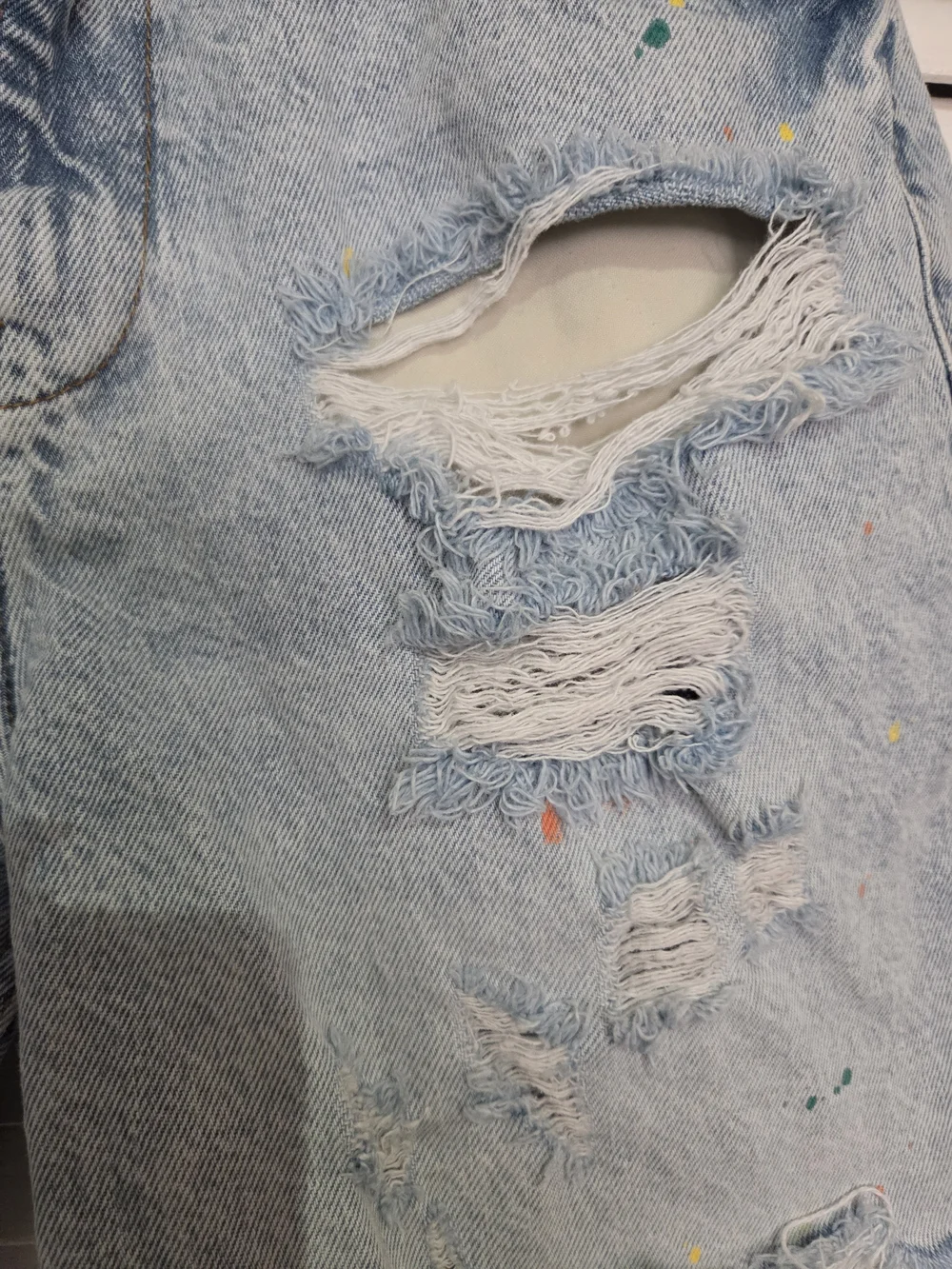 Zara Light Blue Distressed Men's Denim Shorts